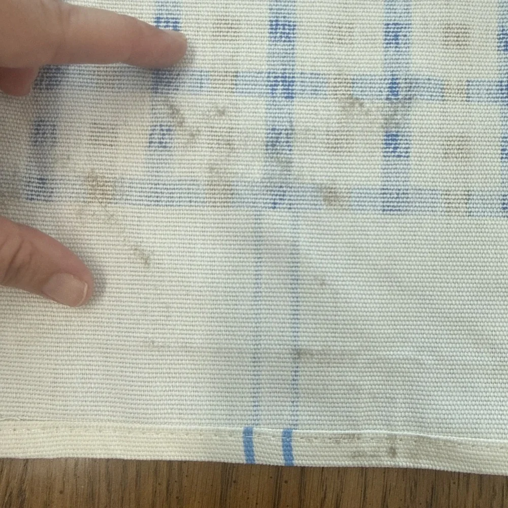 Vintage Italian Tablecloth Embroidered Salt Pepper Plaid 100% Cotton 56x93 Italy
